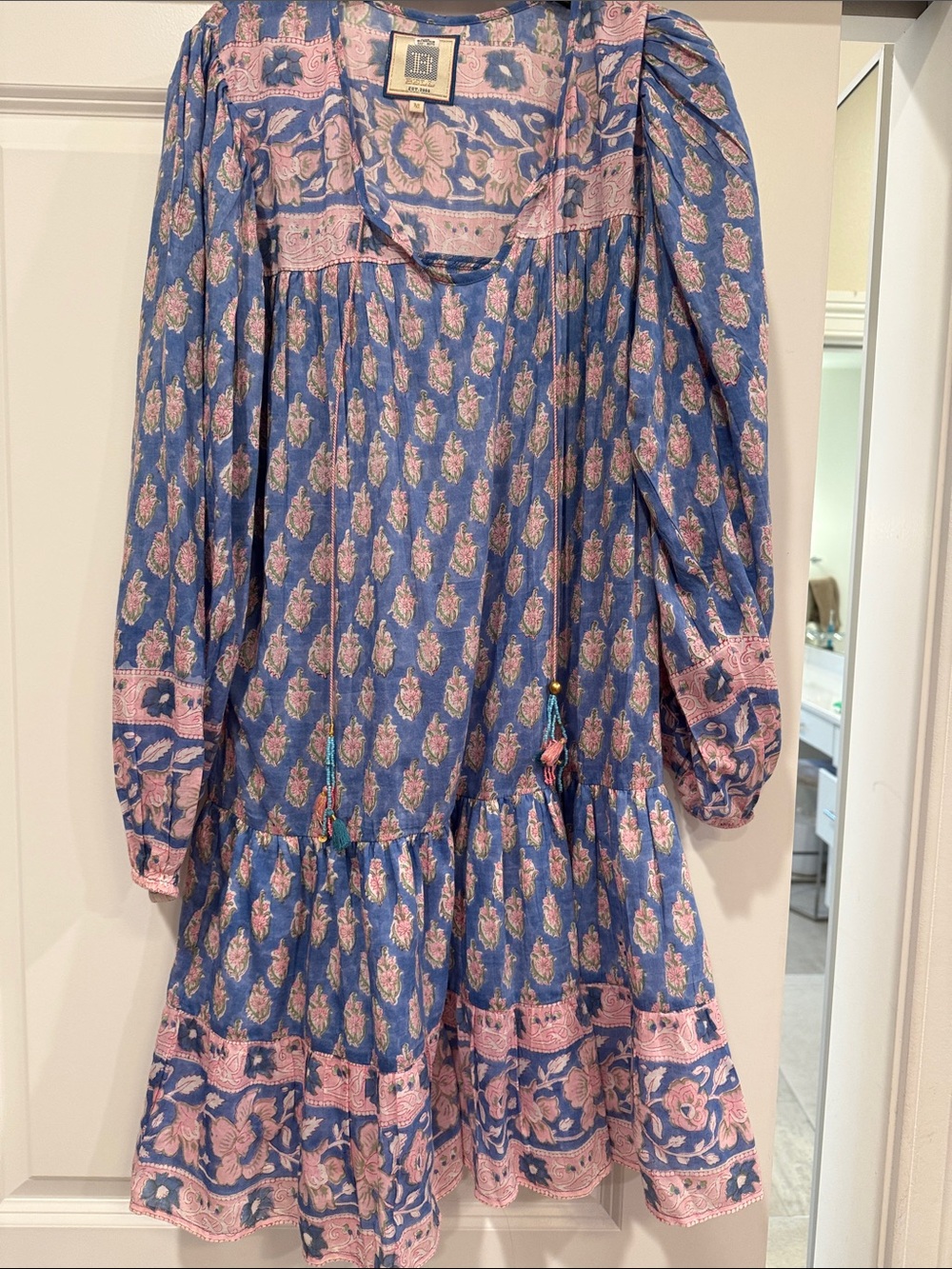 BELL by Alicia Bell Boho Floral Dress - Blue & Pink